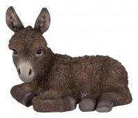 Donkey Baby - Brown Laying Lifelike Garden Ornament - Indoor or Outdoor - Real Life Farm