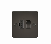 Knightsbridge Flat Plate 13A switched fused spur unit - gunmetal - (FP6300GM)