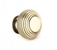 Aged Brass Beehive Cabinet Knob 40mm