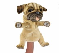 Soft Toy Pug Puppy Dog Puppet by Hansa (26cm) 8445