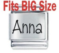 Anna Etched Name Charm - Fits BIG size 13mm
