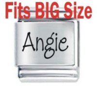 Angie Etched Name Charm - Fits BIG size 13mm