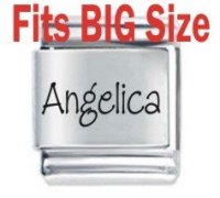 Angelica Etched Name Charm - Fits BIG size 13mm