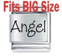 Angel Etched Name Charm - Fits BIG size 13mm