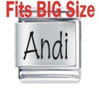 Andi Etched Name Charm - Fits BIG size 13mm