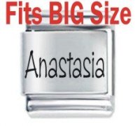 Anastasia Etched Name Charm - Fits BIG size 13mm