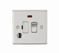 Knightsbridge 13A Switched Fused Spur Unit with Neon & Flex Outlet - Square Edge Brushed Chrome - (CS63FBC)