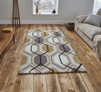 Think Rugs Hong Kong 7526 Beige/Yellow - Various Sizes