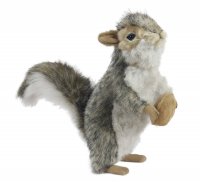 Soft Toy Grey Squirrel With Nut by Hansa (20cm) 4841