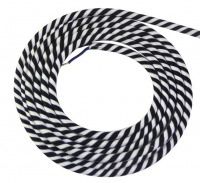 Girad Sudron Round textile cables 2 x 0.75 mm Spiral Black/White - (GD1252)