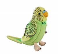 Soft Toy Green Budgie with sound by Living Nature (20cm) AN394y