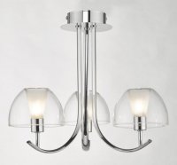 Dar Duana 3lt Semi Flush Polished Chrome & Glass