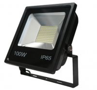 RA 100W LED FLOODLIGHT Photo-Cell 6500K BLACK 86-264v (FLSMD100BPC-1)