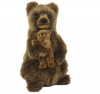 Soft Toy Brown Bear Mama & Baby by Hansa (31cm) 7965