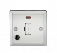 Knightsbridge 13A Fused Spur Unit with Neon & Flex Outlet - Bevelled Edge Polished Chrome - (CV6FPC)