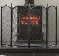 Inglenook All Black 4 Panel Firescreen