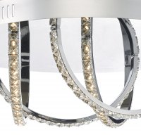 Dar Zancara 4 Light Flush Polished Chrome and Crystal LED