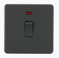 Knightsbridge Screwless 20A 1G DP Switch with Neon - Anthracite - (SF8341NAT)