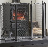 Inglenook All Black 4 Panel Firescreen