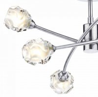 Dar Seattle 6 Light Semi Flush Satin Chrome