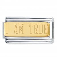 I AM TRUTH 18K Gold Plate Engraved Superlink Inspirational Motivational Bracelet Charm