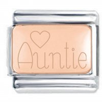 Auntie Heart Rose Gold engraved Charm