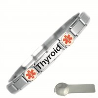 Thyroid Medical Alert Stainless Steel Bracelet