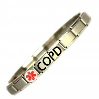 Red Medical Symbol COPD Medical ID Alert Bracelet - One size f