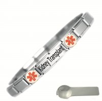 Kidney Transplant Medical Alert Stainless Steel Bracelet