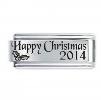 Happy Christmas 2014 Superlink etched Italian Charm