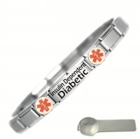 Insulin Dependent Diabetic Medical Alert Stainless Steel Bracelet
