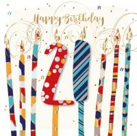 21st Birthday Card - Male Candles - Jupiter - Talking Pictures