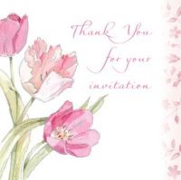 Acceptance Card - Thank You - Pink Tulips - Ling Design