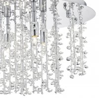 Dar Sestina 5 Light Flush Pol Chr w/Aluminium & Crystal Rods