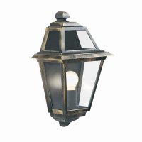 Searchlight New Orleans Outdoor Wall Light IP44 - Black Gold & Glass