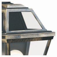 Searchlight New Orleans Outdoor Wall Light IP44 - Black Gold & Glass