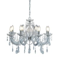 Searchlight Marie Therese - 8Lt Ceiling, Chrome, Clear Crystal Glass