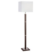 Searchlight Waverley Floor Lamp 1Lt Brown Wood/Ss Rectangular