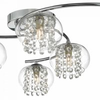 Dar Elma 6lt Semi Flush Polished Chrome & Crystal