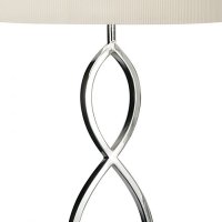 Dar Luigi 2 Hoop Table Lamp Polished Chrome with Cream Shade