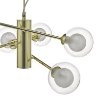 Dar Kumara 6 Light Pendant Gold & Glass