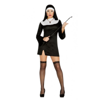 Adult naughty nun costume sister act Sexy Religious party Halloween Black Outfit