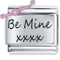 Be Mine Etched Italian Charm - Fits all 9mm Italian Style Charms