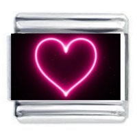 Colorev - Neon Pink Heart Italian Charm - Fits all 9mm Italian Style Charms