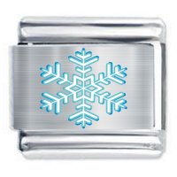 Colorev - Ice Blue Snowflake Italian Charm - Fits all 9mm Italian Style Charms