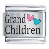 Colorev Grand children - pink & blue hearts - 9mm compatible Italian Charm