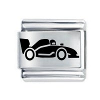 Daisy Charm - Etched Racing Car  * 9mm Classic Italian charm