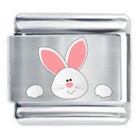 Colorev  Easter Bunny Rabbit Italian Charm - Compatible with all 9mm Italian Style Charm Bracelets