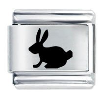 Bunny Rabbit ETCHED Italian Charm