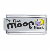 To the Moon and Back Superlink Colorev Italian Charm - Compatable with all 9mm Italian Style Charm Bracelets